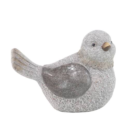 13" Gray Stone Country Bird Garden Sculpture Set